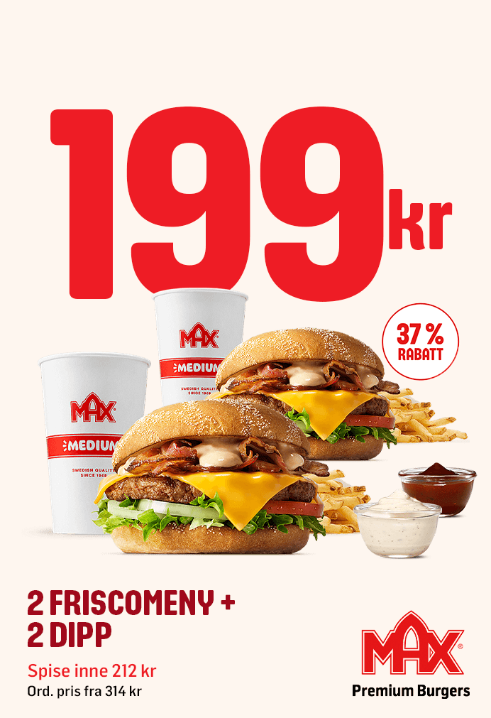 Max Burger - 2 Friscomeny + 2 dipp