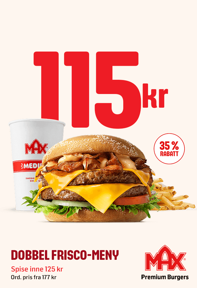 Max Burger - Dobbel fisco-meny