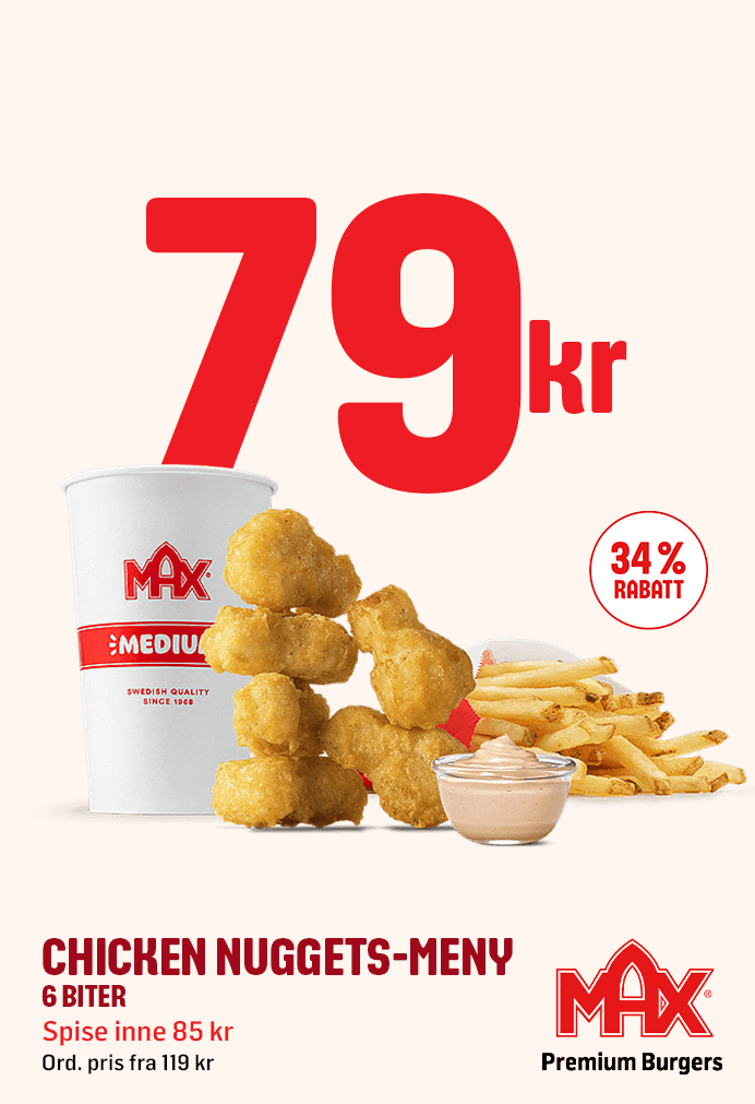 Max Burger - Chicken nuggets-meny